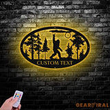 Outdoor Sasquatch Custom Name Wall Art LED Light Metal Sasquatch Bigfoot Yard Decor - Gearviral