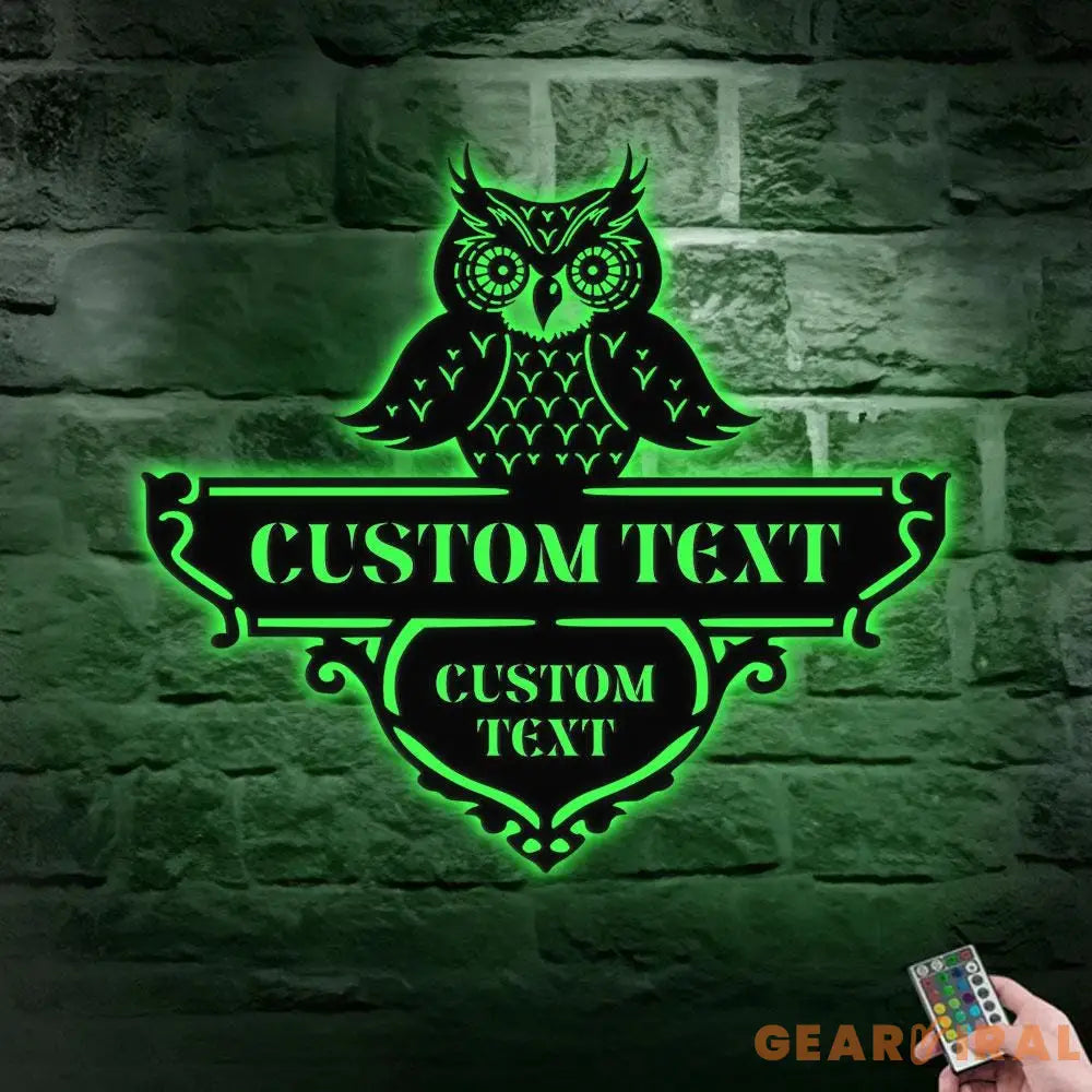 Owl Address Metal Sign Personalized Family Name Led Sign Outdoor Door Decor Address Wall Art Perfect Gift for