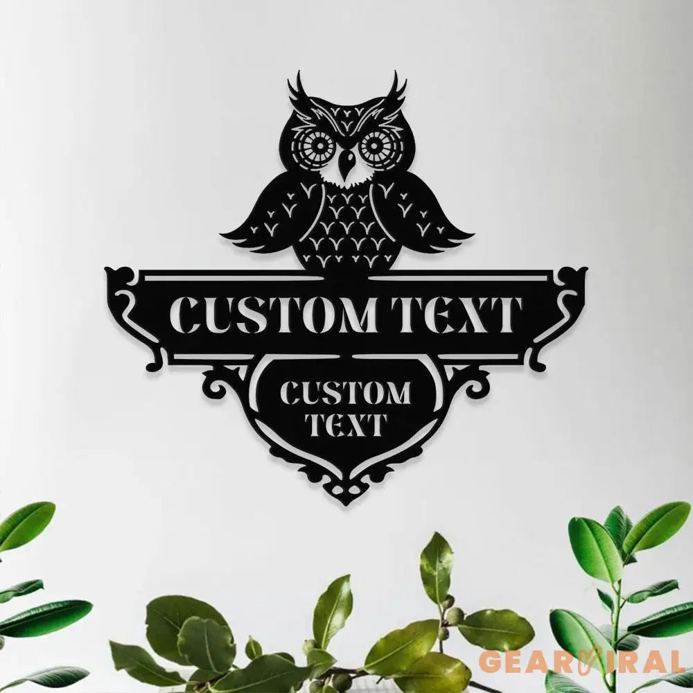 Owl Address Metal Sign Personalized Family Name Led Sign Outdoor Door Decor Address Wall Art Perfect Gift for