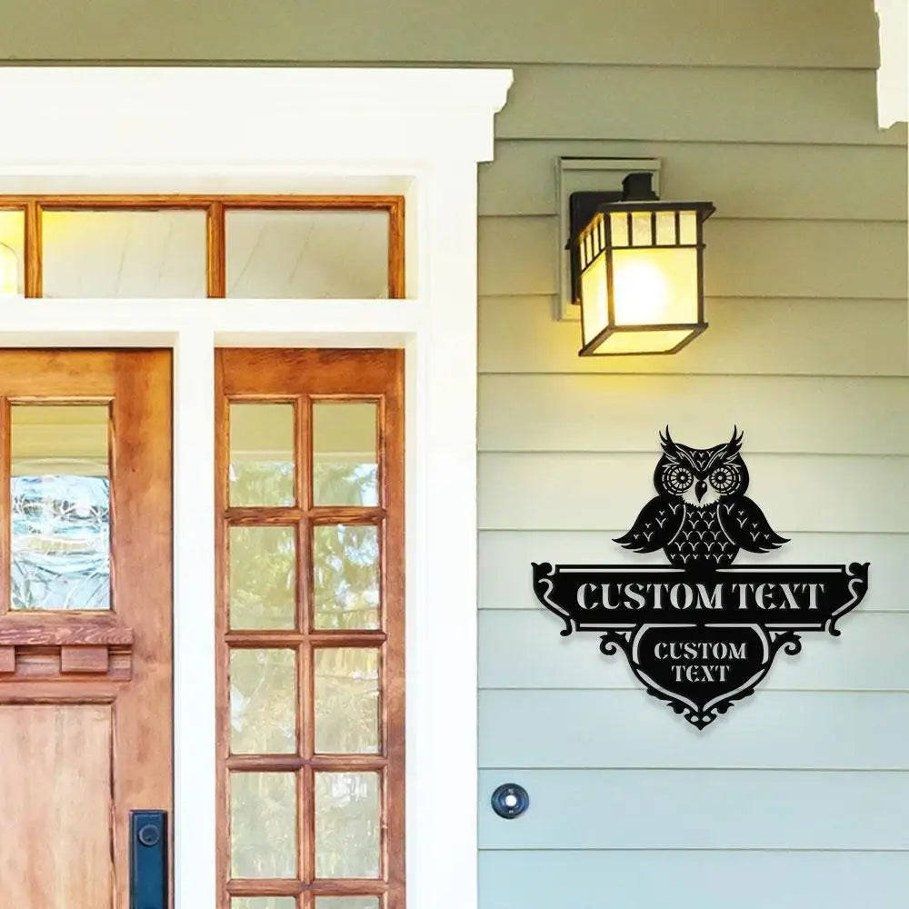 Owl Address Metal Sign Personalized Family Name Led Sign Outdoor Door Decor Address Wall Art Perfect Gift for
