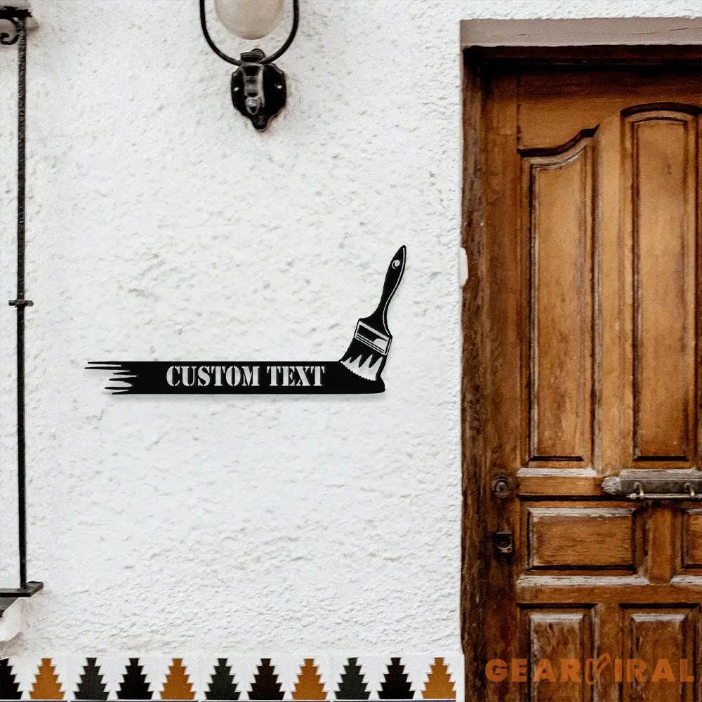 Paint Brush Metal Sign Personalized Family Name Led Metal Sign Outdoor Door Decor Address Wall Art Perfect Gift for