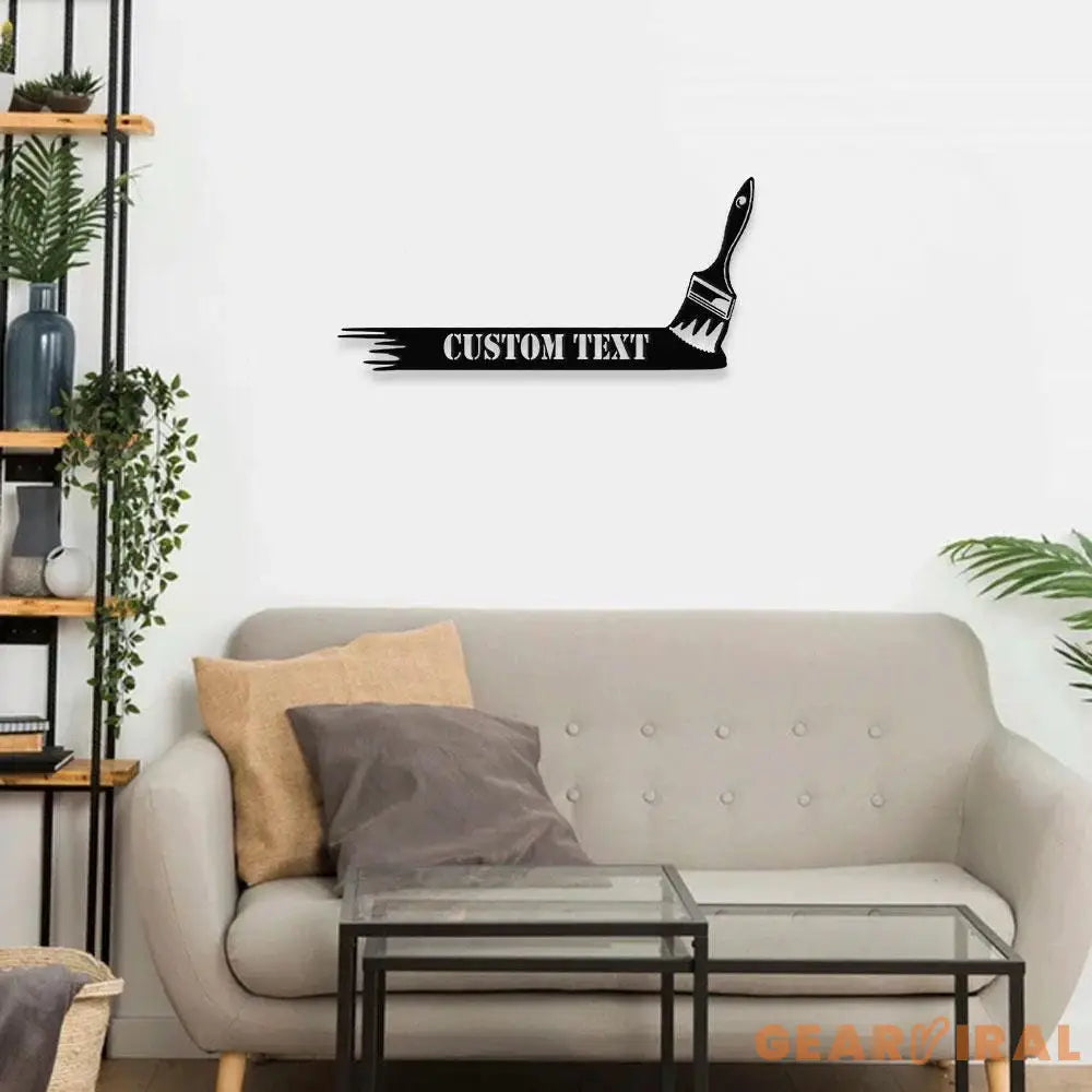 Paint Brush Metal Sign Personalized Family Name Led Metal Sign Outdoor Door Decor Address Wall Art Perfect Gift for