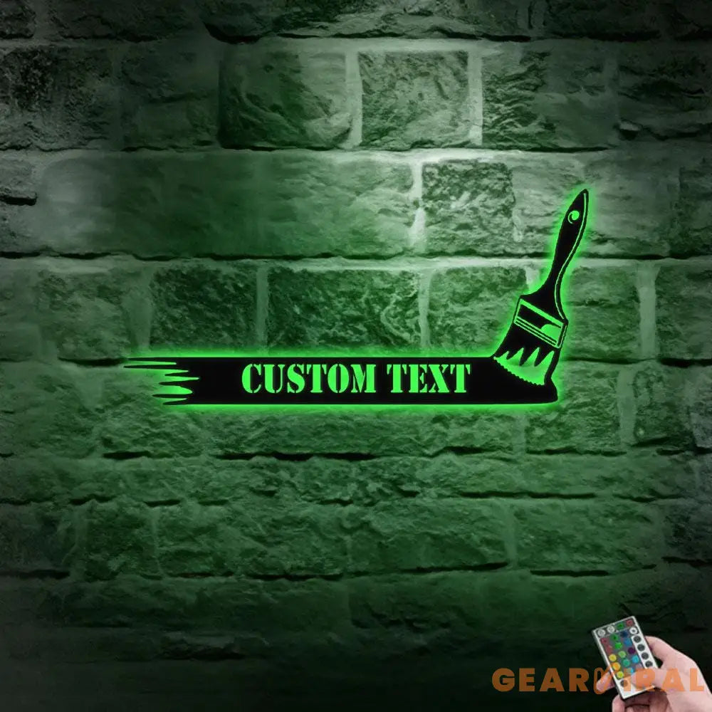 Paint Brush Metal Sign Personalized Family Name Led Metal Sign Outdoor Door Decor Address Wall Art Perfect Gift for