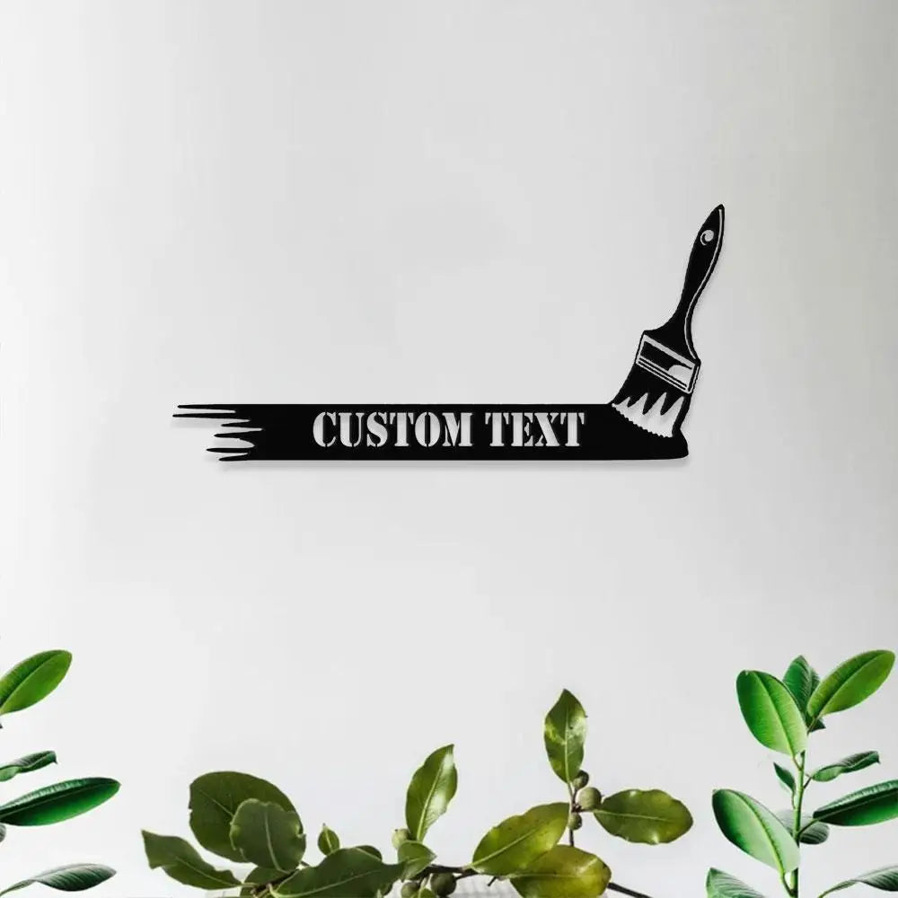 Paint Brush Metal Sign Personalized Family Name Led Metal Sign Outdoor Door Decor Address Wall Art Perfect Gift for