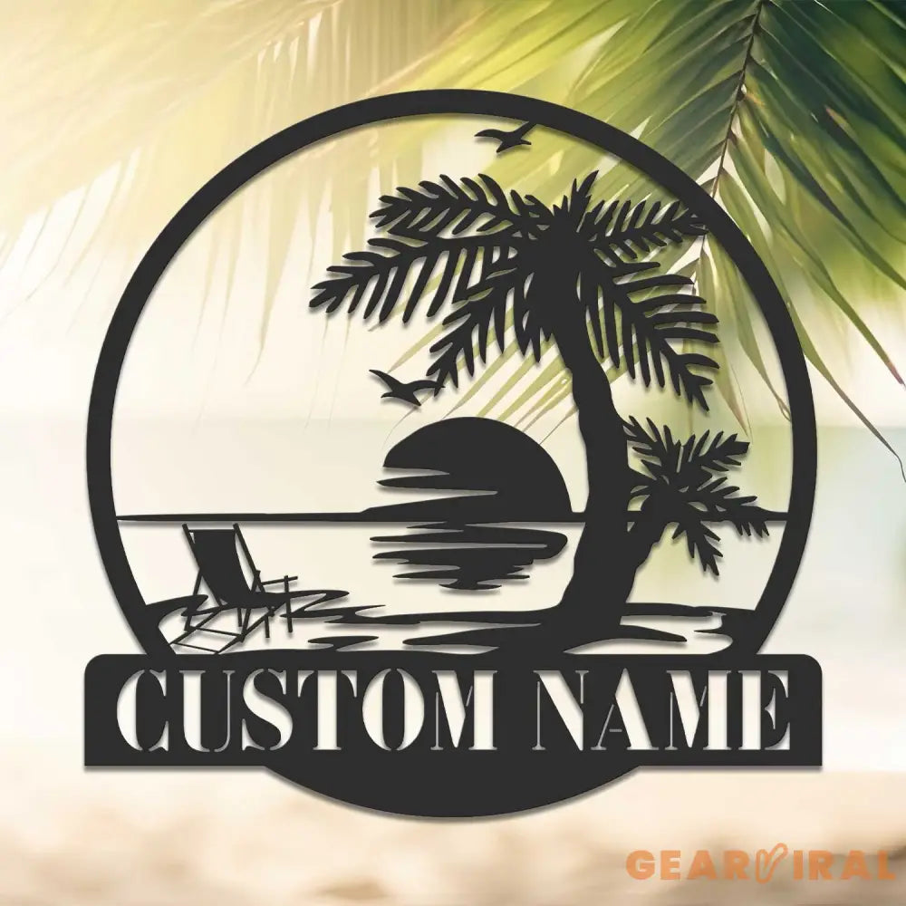 Palm Tree Summer Metal Wall Art - Lake house sign - Patio - Custom Palm Tree Metal Signs | GearViral