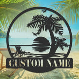Palm Tree Summer Metal Wall Art - Lake house sign - Patio - Custom Palm Tree Metal Signs | GearViral