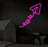 Paper Plane With Heart Neon Sign Paper Plane Led Sign Custom Neon Sign Gift For Kid Bedroom Decor Gift For Her Paper