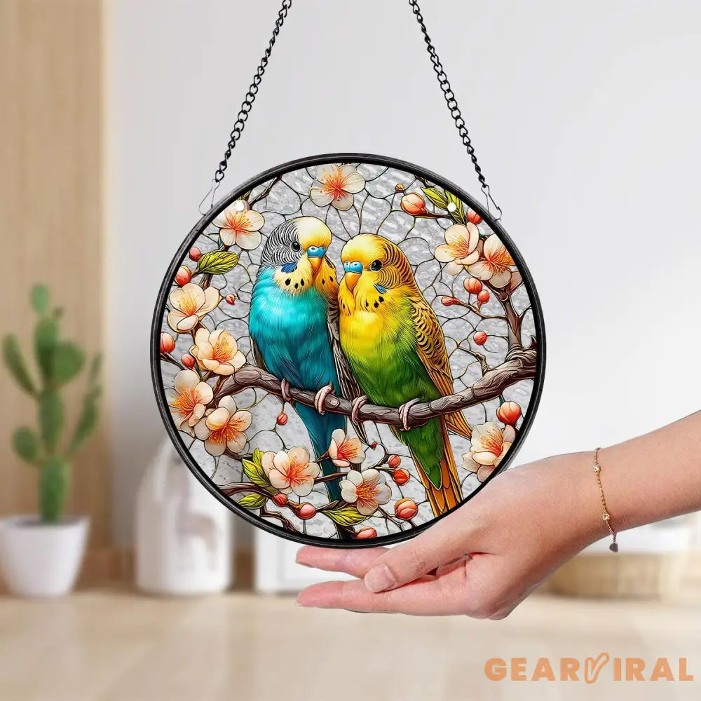 Parrot Stained Glass Suncatcher Parrot Window Hanging Parrot Ornament Parrot Lover Decor Bird Nerd Bird Lover Gift