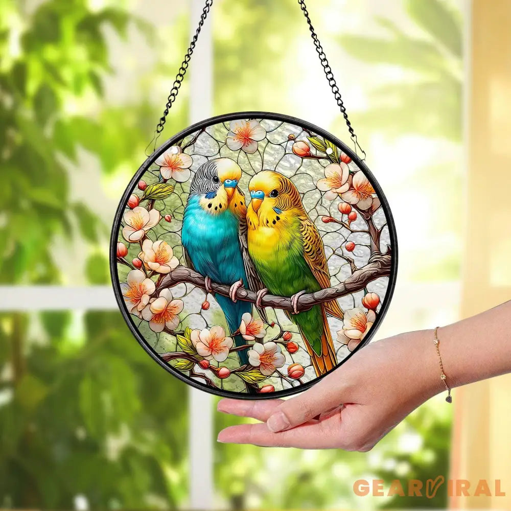 Parrot Stained Glass Suncatcher Parrot Window Hanging Parrot Ornament Parrot Lover Decor Bird Nerd Bird Lover Gift