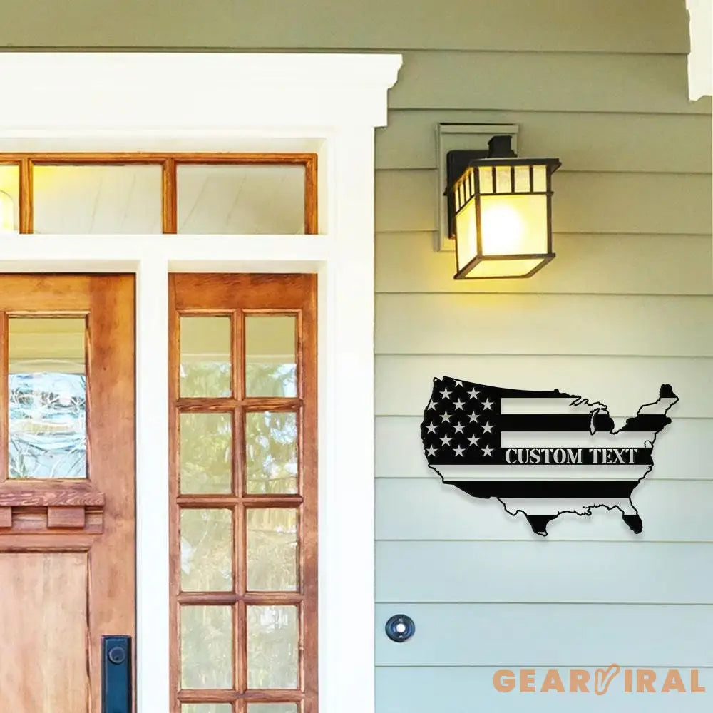 Patriotic Black National Flag Metal Sign Veteran Metal Sign Housewarming Outdoor Door Decor Patriotic Wall Art Gift for