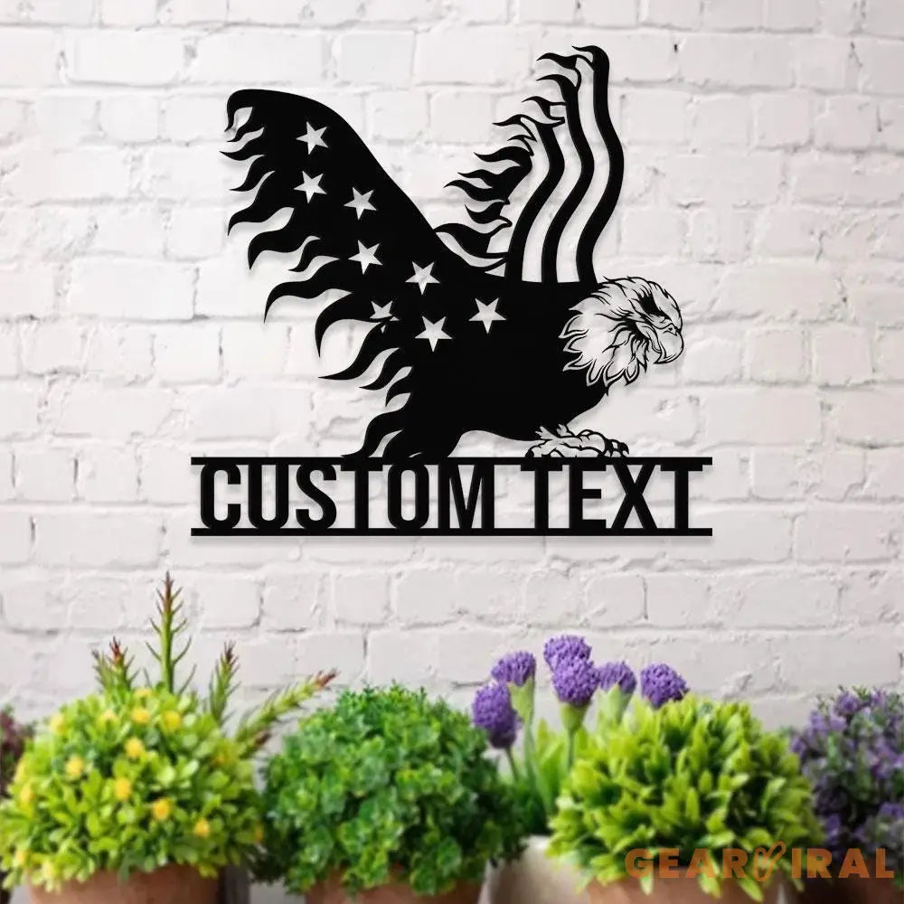 Patriotic Eagle Metal House Metal Sign Veteran Metal Sign Housewarming Outdoor Door Decor Patriotic Wall Art Gift for