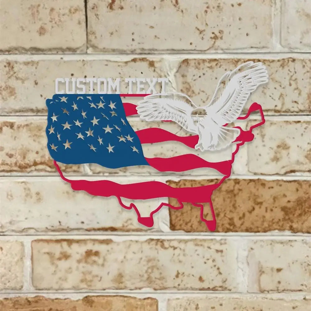 Patriotic Flying Eagle Metal Sign Veteran Metal Sign Housewarming Outdoor Door Decor Patriotic Wall Art Gift for