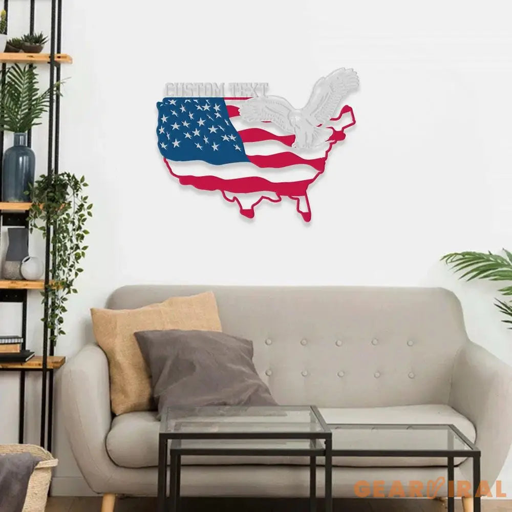 Patriotic Flying Eagle Metal Sign Veteran Metal Sign Housewarming Outdoor Door Decor Patriotic Wall Art Gift for