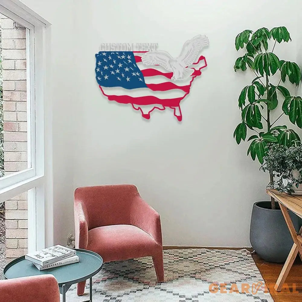 Patriotic Flying Eagle Metal Sign Veteran Metal Sign Housewarming Outdoor Door Decor Patriotic Wall Art Gift for