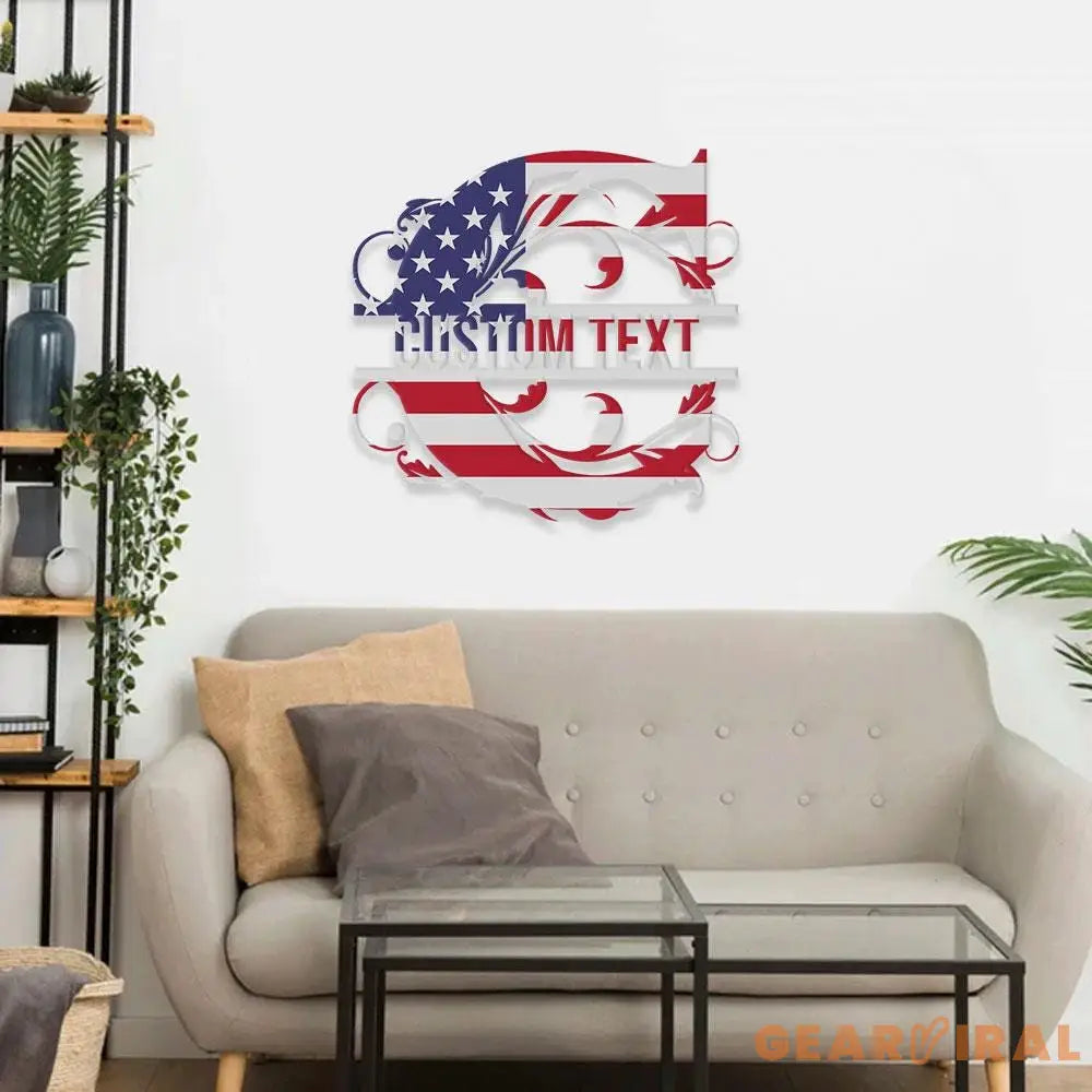 Patriotic Letter A National Flag Metal Sign Veteran Metal Sign Housewarming Outdoor Door Decor Patriotic Wall Art Gift