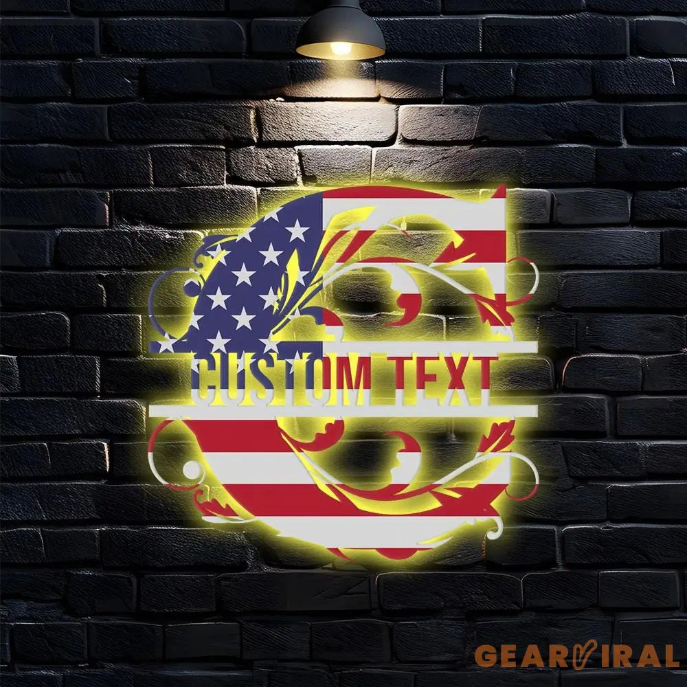 Patriotic Letter A National Flag Metal Sign Veteran Metal Sign Housewarming Outdoor Door Decor Patriotic Wall Art Gift