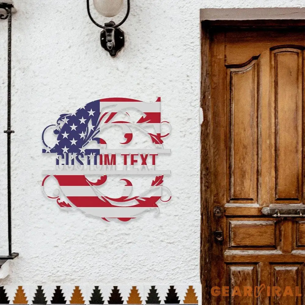 Patriotic Letter A National Flag Metal Sign Veteran Metal Sign Housewarming Outdoor Door Decor Patriotic Wall Art Gift