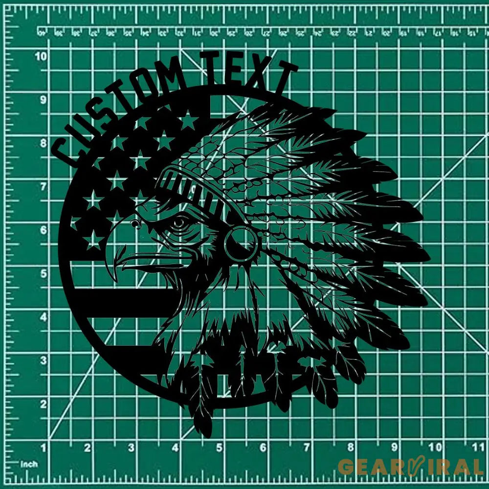 Patriotic Native Eagle Metal House Metal Sign,Veteran Metal Sign Housewarming Outdoor Door Decor Patriotic Wall