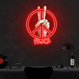 Peace Sign Neon Sign x Acrylic Artwork