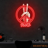 Peace Sign Neon Sign x Acrylic Artwork