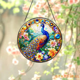 Peacock Stained Glass SunCatcher Peacock Window Hanging Mother’s Day Gift Gift Bird Lover Decor Peacock Ornament Garden