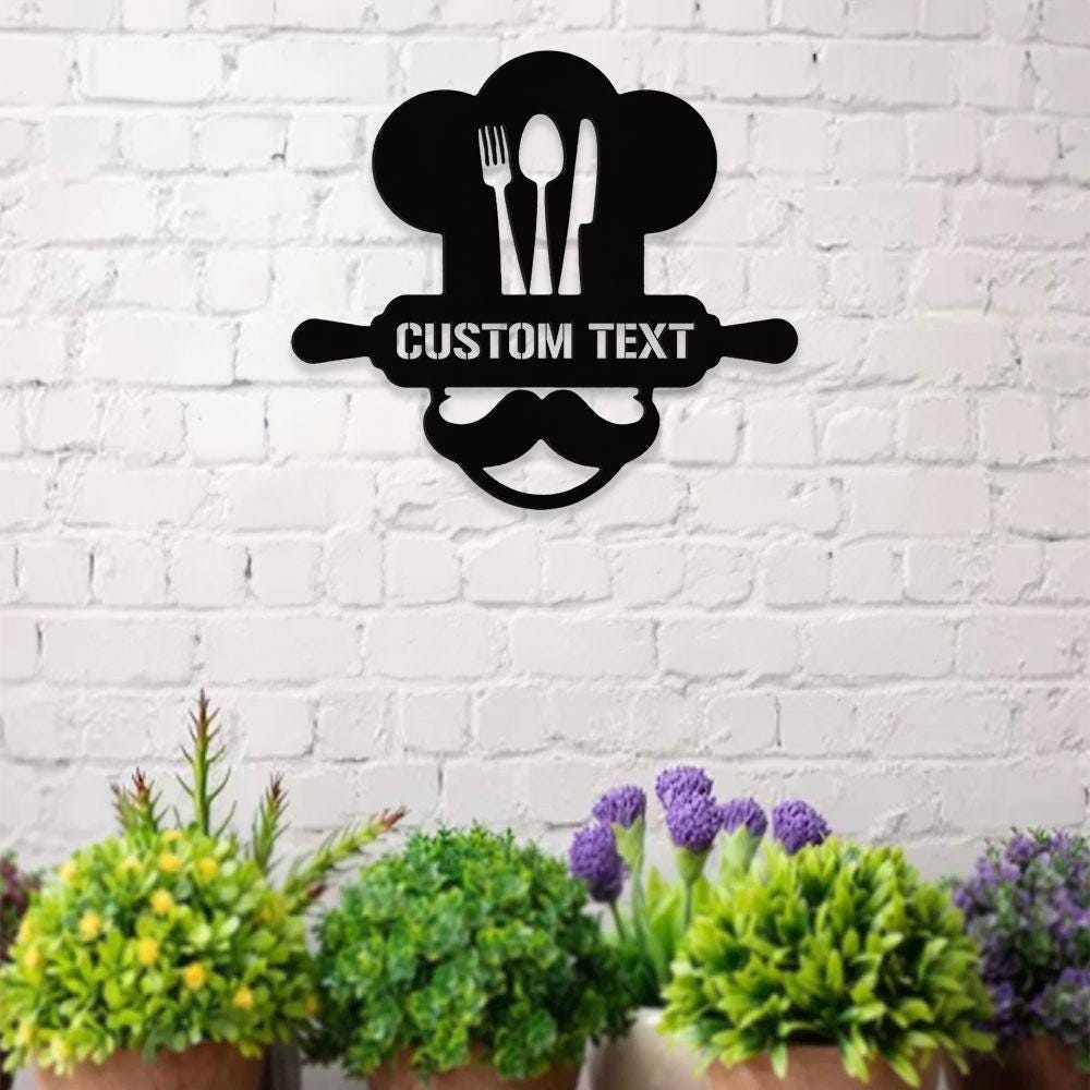 Personal Chef Laser Cut Metal Sign, Kitchen Metal LED Sign, Personalized Chef Name Wall Sign, Kitchen Decor, Kitchen Metal Sign,Housewarming