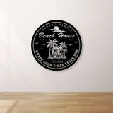 Personalised Tropical Patio Metal Sign Custom Backyard Pool Sign Family Welcome Sign Aloha Palm Tree Decor Beach House