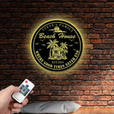 Personalised Tropical Patio Metal Sign Custom Backyard Pool Sign Family Welcome Sign Aloha Palm Tree Decor Beach House