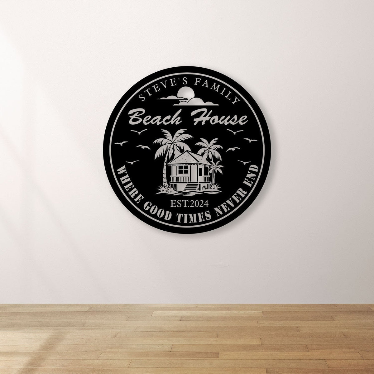 Personalised Tropical Patio Metal Sign, Custom Backyard Pool Sign, Family Welcome Sign, Aloha Palm Tree Decor, Beach House Decor, Oasis Sign