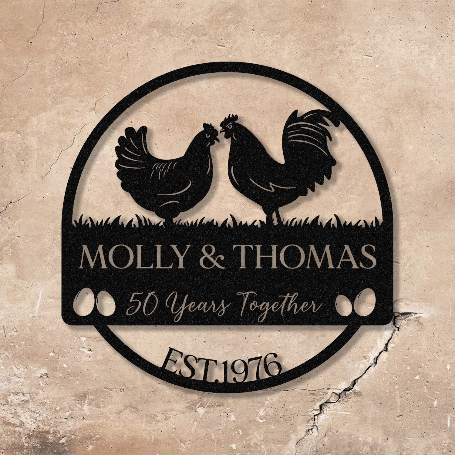 Personalized 50th Anniversary Metal Sign, Metal Wall Art, Custom Anniversary Gift For Couple - Gearviral