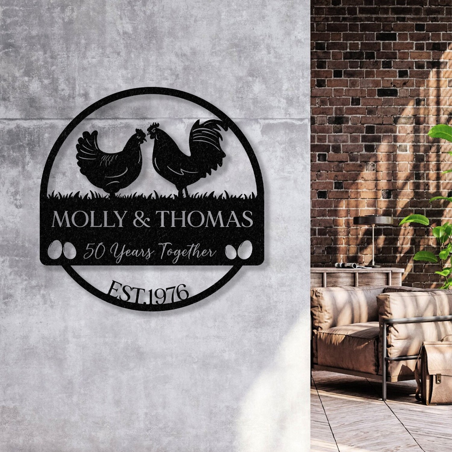 Personalized 50th Anniversary Metal Sign, Metal Wall Art, Custom Anniversary Gift For Couple - Gearviral