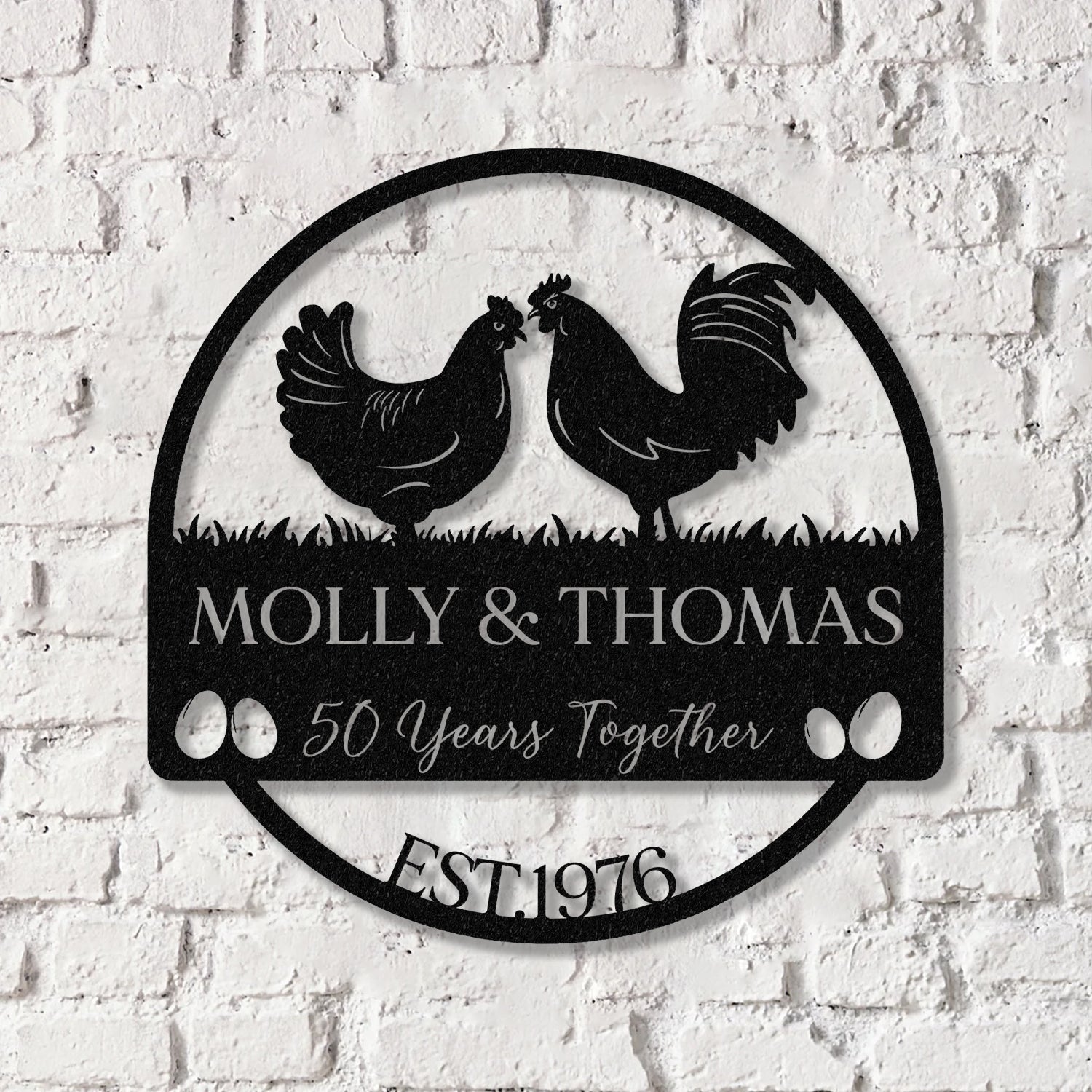 Personalized 50th Anniversary Metal Sign, Metal Wall Art, Custom Anniversary Gift For Couple - Gearviral