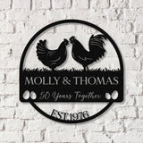 Personalized 50th Anniversary Metal Sign, Metal Wall Art, Custom Anniversary Gift For Couple - Gearviral