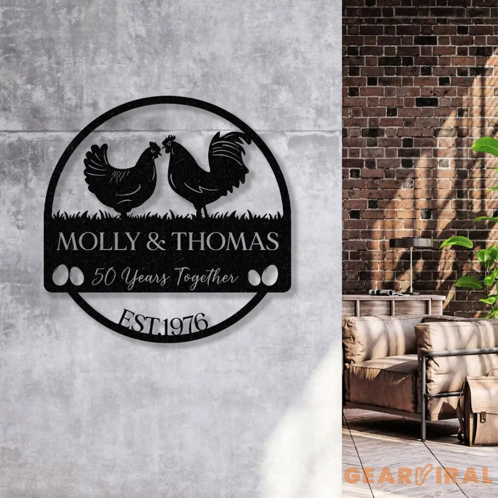 Personalized 50th Anniversary Metal Sign Metal Wall Art Custom Anniversary Gift For Couple - Gearviral