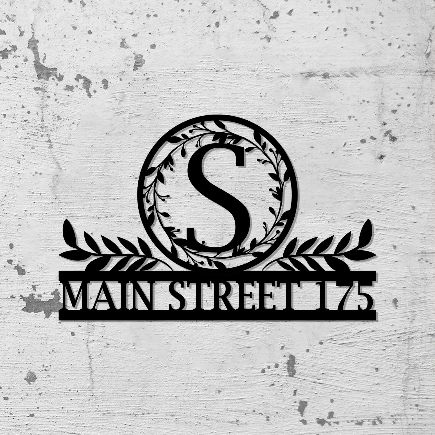 Personalized Address Metal Sign Initial Letter House Numbers for Home & Garden, Address Sign, Monogram Sign - Gearviral