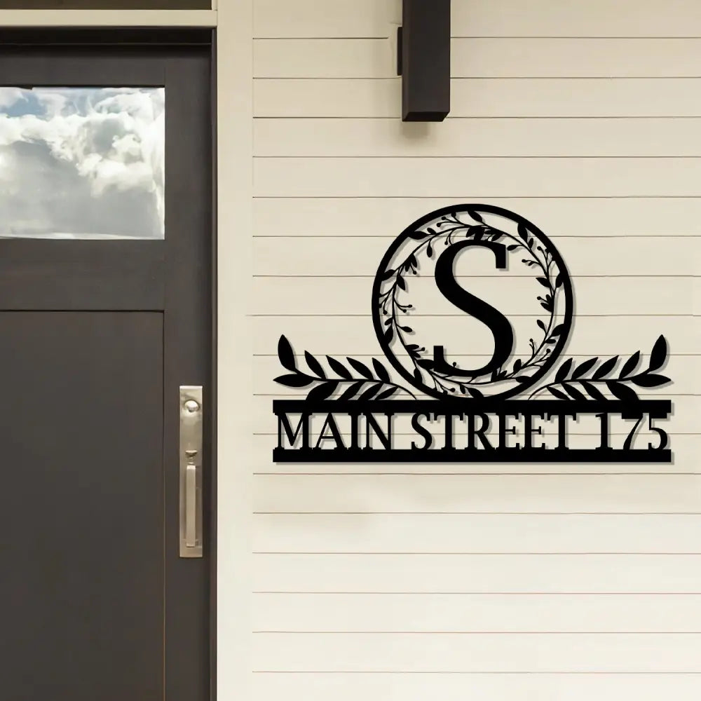 Personalized Address Metal Sign Initial Letter House Numbers for Home & Garden Address Sign Monogram Sign - Gearviral