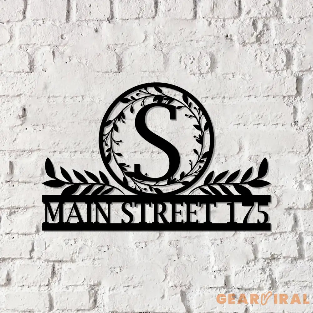 Personalized Address Metal Sign Initial Letter House Numbers for Home & Garden Address Sign Monogram Sign - Gearviral
