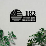 Personalized Address USA Metal Sign - Number Address Sign Patriotic House  - Personalized Address Decor - Personalized Gifts Wall Art