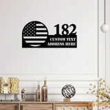 Personalized Address USA Metal Sign - Number Address Sign Patriotic House - Personalized Address Decor - Personalized