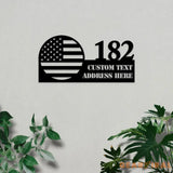 Personalized Address USA Metal Sign - Number Address Sign Patriotic House - Personalized Address Decor - Personalized