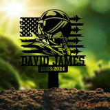 Personalized Air Force Memorial Stake Garden Metal Stake In Loving Memorial Sympathy Gift Veteran Grave Marker