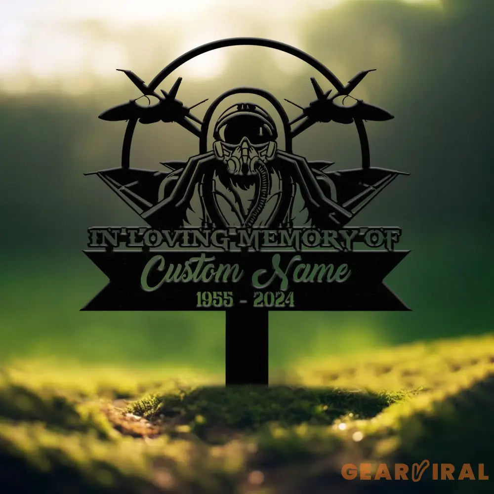 Personalized Air Force Memorial Stake Garden Metal Stake In Loving Memorial Sympathy Gift Veteran Grave Marker