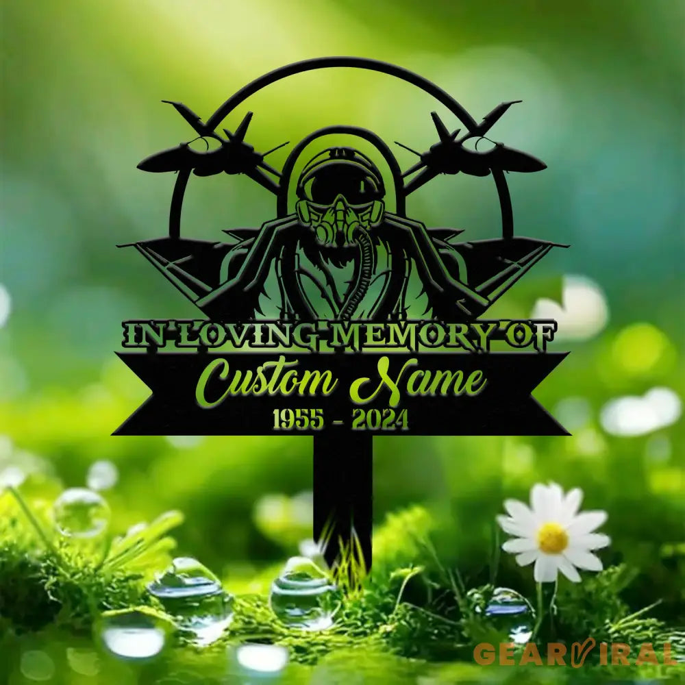 Personalized Air Force Memorial Stake Garden Metal Stake In Loving Memorial Sympathy Gift Veteran Grave Marker