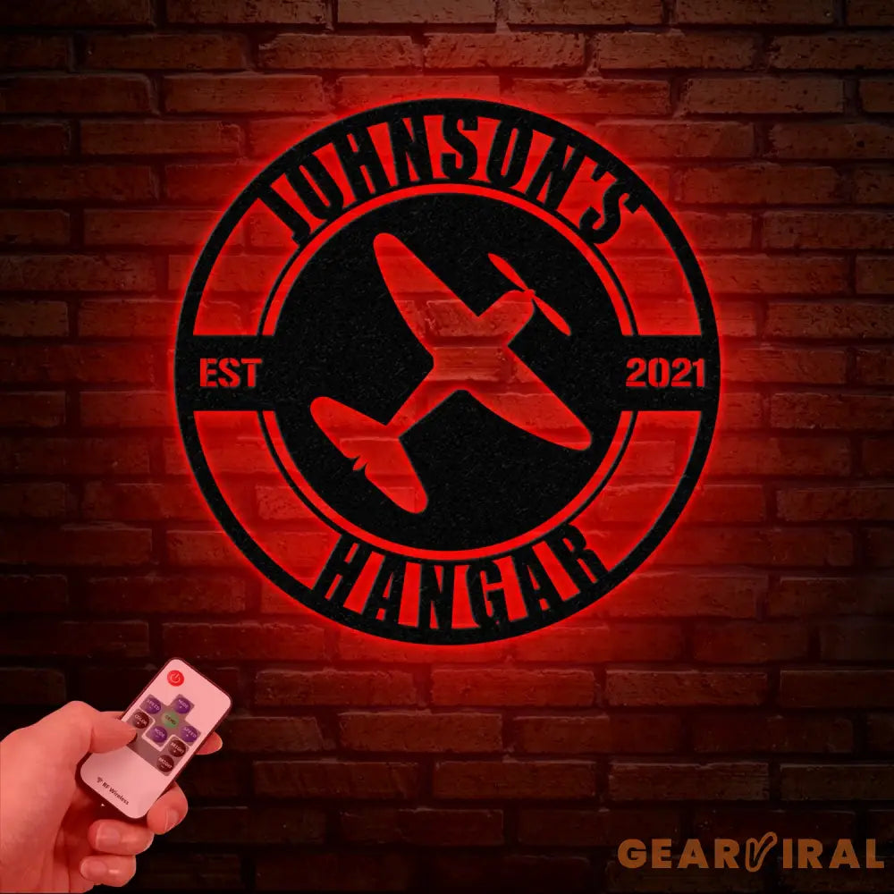 Personalized Airplane Hangar Sign - Custom Pilot Name Sign - Aviation Lover Decor - Man Cave Wall Art - Airplane Sign