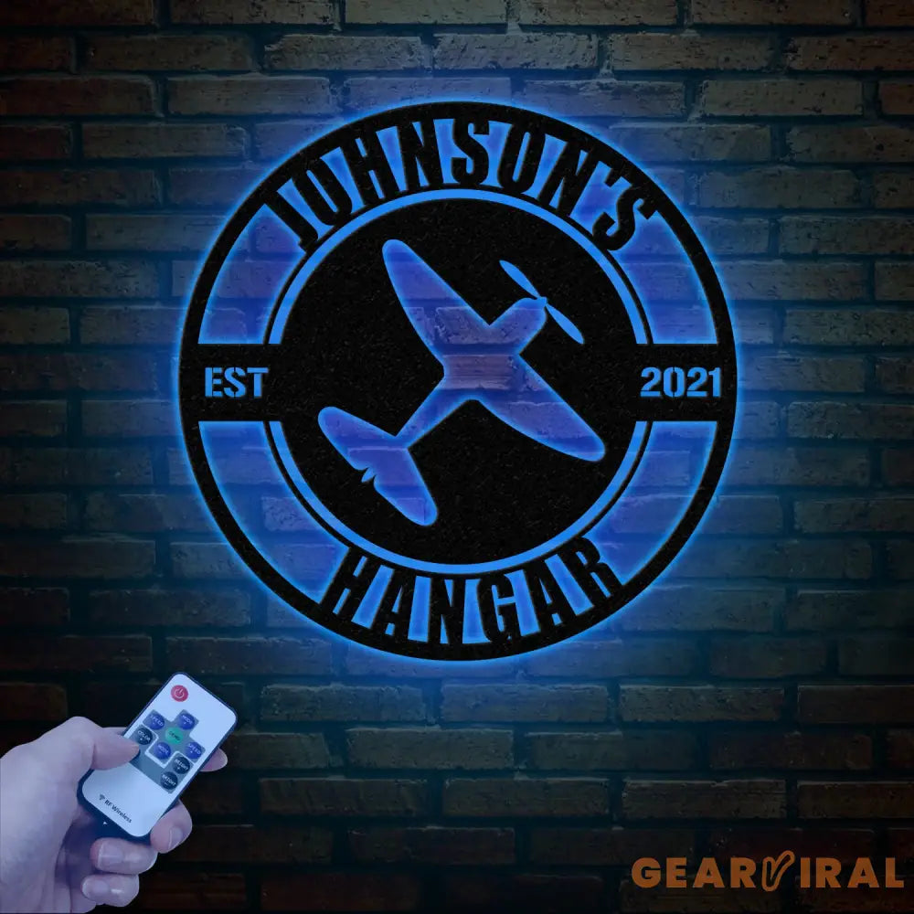 Personalized Airplane Hangar Sign - Custom Pilot Name Sign - Aviation Lover Decor - Man Cave Wall Art - Airplane Sign