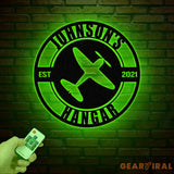 Personalized Airplane Hangar Sign - Custom Pilot Name Sign - Aviation Lover Decor - Man Cave Wall Art - Airplane Sign