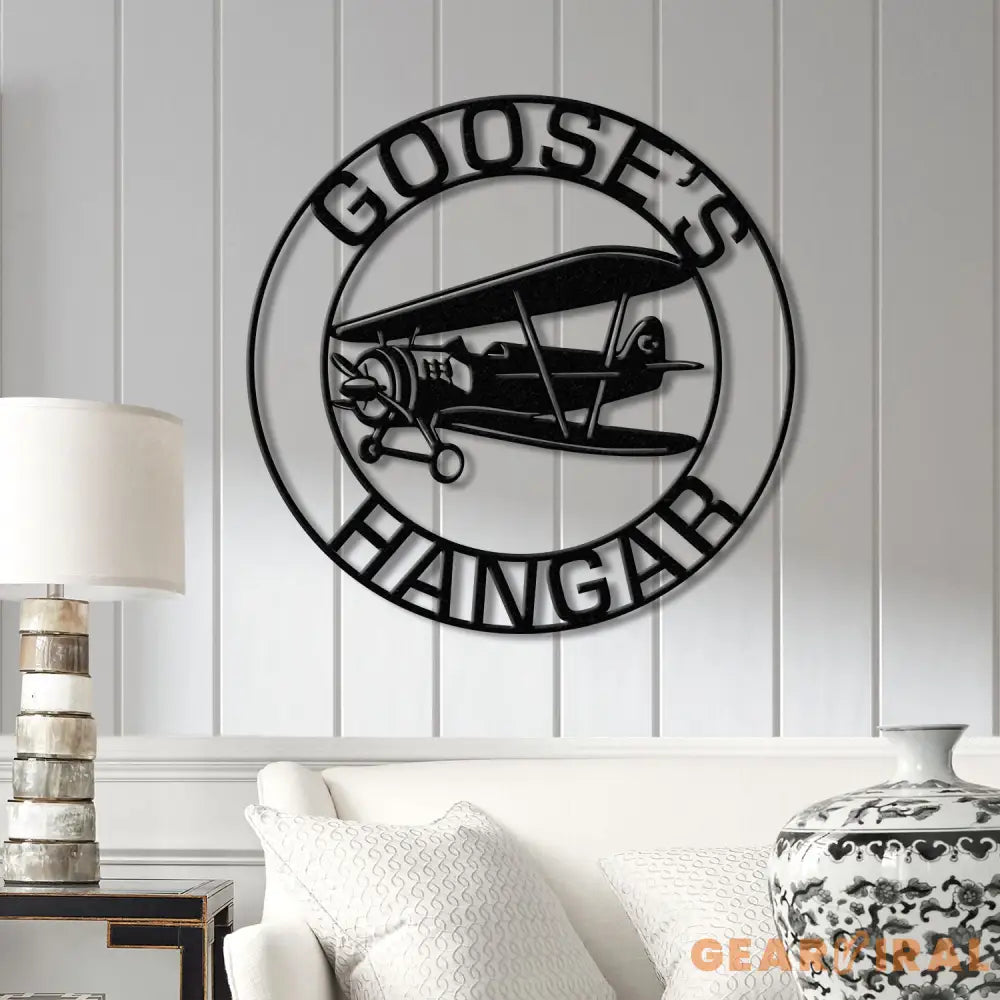 Personalized Airplane Hangar Sign with Led Lights - Custom Pilot Name Sign - Aviation Lover Decor - Man Cave Wall Art