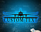 Personalized Airplane Metal Wall Art LED Light Aircraft Hangar Decoration Airforce Housewarming Xmas Gifts Custom Pilot