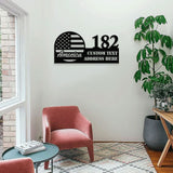 Personalized America US Flag - Metal Address Sign House Number Hanging Address - Metal Address Sign - Address Wall Art