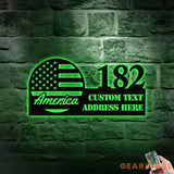 Personalized America US Flag - Metal Address Sign House Number Hanging Address - Metal Address Sign - Address Wall Art